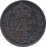 1909 MAUNDY FOURPENCE ( BU ) - Maundy Coins - Cambridgeshire Coins