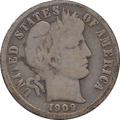 1909 SILVER DIME USA O - SILVER WORLD COINS - Cambridgeshire Coins