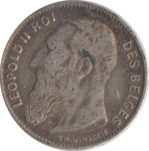 1909 SILVER FIFTY CENTS BELGIUM - WORLD COINS - Cambridgeshire Coins