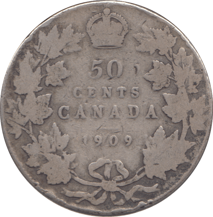 1909 SILVER FIFTY CENTS CANADA - WORLD SILVER COINS - Cambridgeshire Coins
