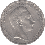 1909 SILVER GERMANY DREI MARK - SILVER WORLD COINS - Cambridgeshire Coins