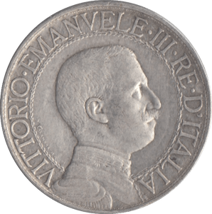 1909 SILVER ITALY ONE LIRA - SILVER WORLD COINS - Cambridgeshire Coins