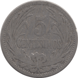 1909 URAGUAY 5 CENTESIMOS - WORLD SILVER COINS - Cambridgeshire Coins