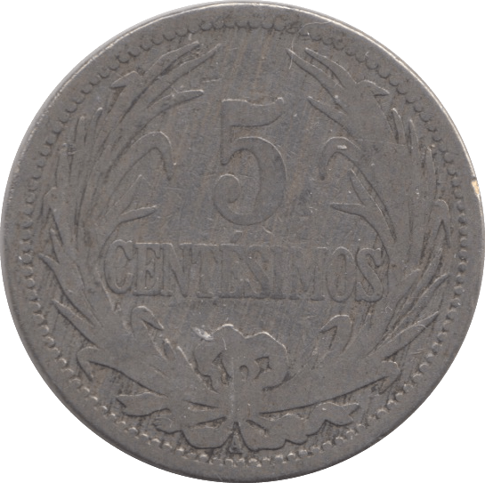 1909 URAGUAY 5 CENTESIMOS - WORLD SILVER COINS - Cambridgeshire Coins
