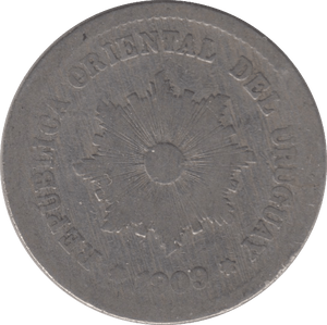 1909 URAGUAY 5 CENTESIMOS - WORLD SILVER COINS - Cambridgeshire Coins