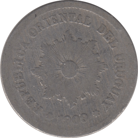 1909 URAGUAY 5 CENTESIMOS - WORLD SILVER COINS - Cambridgeshire Coins