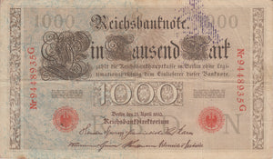 1910 1000 MARK GERMAN INFLATION BANKNOTE GERMANY REF 772 - World Banknotes - Cambridgeshire Coins