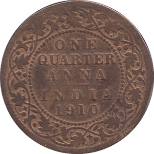 1910 1/4 ANNA BRITISH INDIA - WORLD COINS - Cambridgeshire Coins