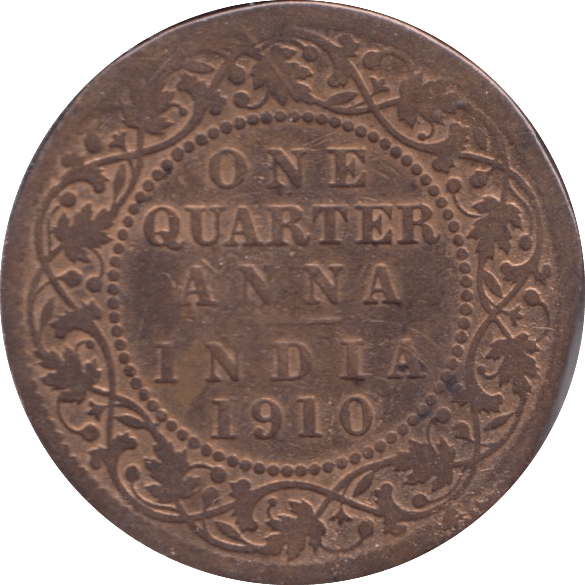 1910 1/4 ANNA BRITISH INDIA - WORLD COINS - Cambridgeshire Coins
