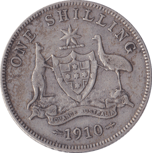 1910 AUSTRALIAN SILVER SHILLING - SILVER WORLD COINS - Cambridgeshire Coins