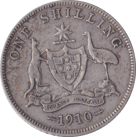 1910 AUSTRALIAN SILVER SHILLING - SILVER WORLD COINS - Cambridgeshire Coins