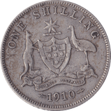 1910 AUSTRALIAN SILVER SHILLING - SILVER WORLD COINS - Cambridgeshire Coins
