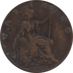 1910 FARTHING 2 ( VF ) 38 - Farthing - Cambridgeshire Coins