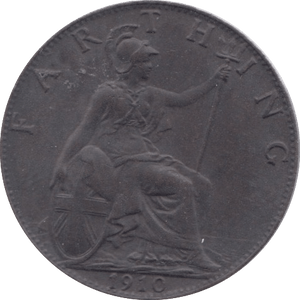 1910 FARTHING ( AUNC ) 23 - Farthing - Cambridgeshire Coins