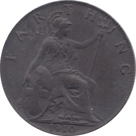 1910 FARTHING ( AUNC ) 23 - Farthing - Cambridgeshire Coins