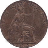 1910 FARTHING ( EF ) 2 - Farthing - Cambridgeshire Coins