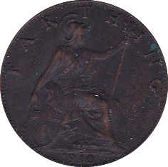 1910 FARTHING ( EF ) - Farthing - Cambridgeshire Coins