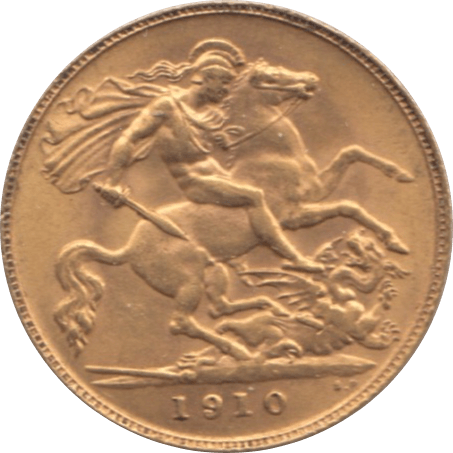 1910 GOLD HALF SOVEREIGN ( AUNC ) - Half Sovereign - Cambridgeshire Coins