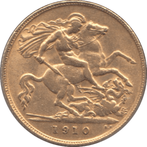 1910 GOLD HALF SOVEREIGN ( AUNC ) REF 2 - Half Sovereign - Cambridgeshire Coins