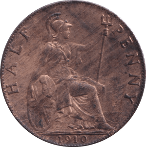 1910 HALFPENNY ( UNC ) - Halfpenny - Cambridgeshire Coins