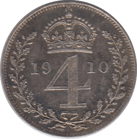 1910 MAUNDY FOURPENCE ( UNC ) - Maundy Coins - Cambridgeshire Coins