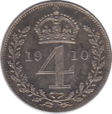 1910 MAUNDY FOURPENCE ( UNC ) - Maundy Coins - Cambridgeshire Coins