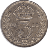 1910 MAUNDY THREEPENCE ( UNC ) - Maundy Coins - Cambridgeshire Coins