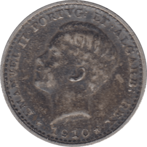 1910 SILVER 100 REIS PORTUGAL REF H137 - SILVER WORLD COINS - Cambridgeshire Coins