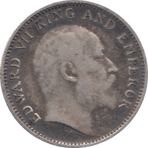 1910 SILVER 1/4 RUPEE EDWARD VII INDIA REF H78 - SILVER WORLD COINS - Cambridgeshire Coins