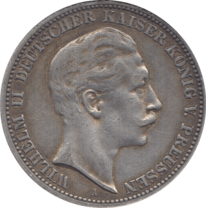 1910 SILVER 3 MARKS GERMANY - WORLD SILVER COINS - Cambridgeshire Coins