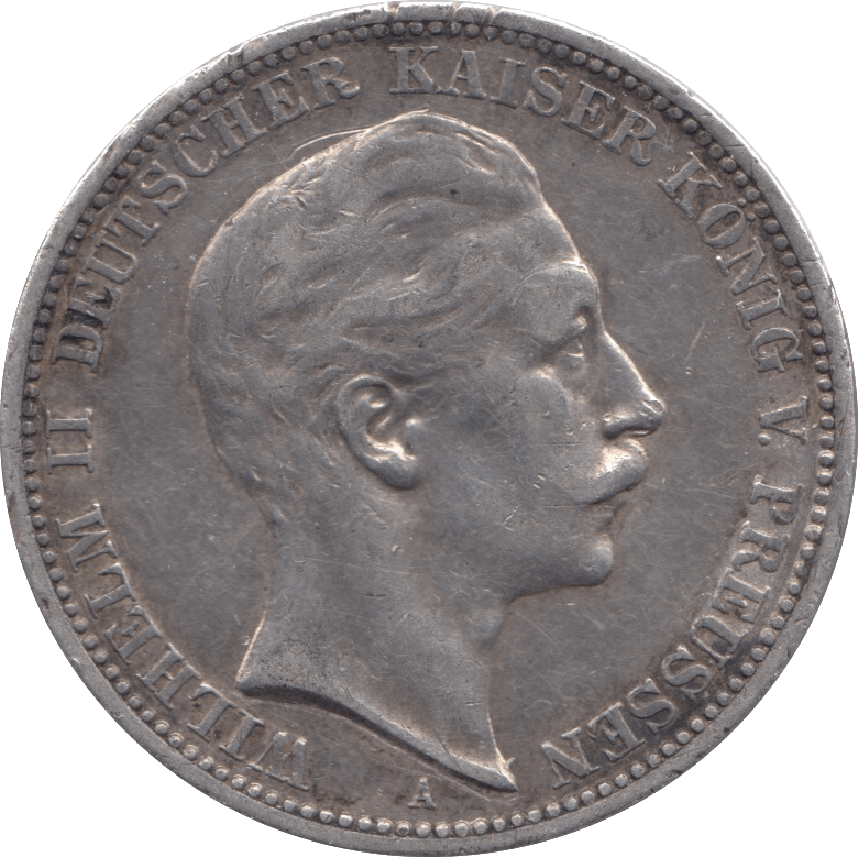 1910 SILVER 3 MARKS GERMANY - WORLD SILVER COINS - Cambridgeshire Coins