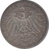 1910 SILVER 3 MARKS GERMANY - WORLD SILVER COINS - Cambridgeshire Coins