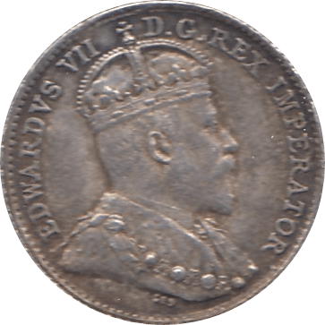1910 SILVER 5 CENTS EDWARD VII CANADA REF H90 - WORLD SILVER COINS - Cambridgeshire Coins