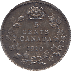 1910 SILVER 5 CENTS EDWARD VII CANADA REF H90 - WORLD SILVER COINS - Cambridgeshire Coins