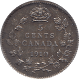 1910 SILVER 5 CENTS EDWARD VII CANADA REF H90 - WORLD SILVER COINS - Cambridgeshire Coins