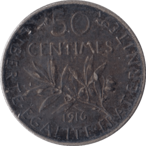 1910 SILVER 50 CENTIMES FRANCE - SILVER WORLD COINS - Cambridgeshire Coins