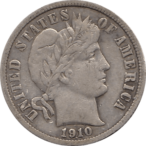 1910 SILVER DIME USA - SILVER WORLD COINS - Cambridgeshire Coins
