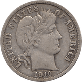 1910 SILVER DIME USA - SILVER WORLD COINS - Cambridgeshire Coins