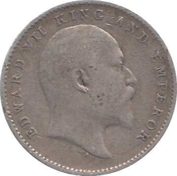 1910 SILVER INDIA TWO ANNAS - SILVER WORLD COINS - Cambridgeshire Coins