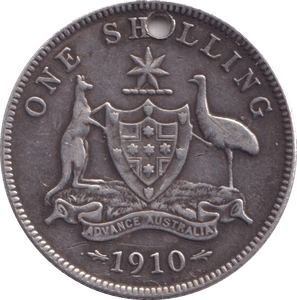1910 SILVER ONE SHILLING AUSTRALIA - SILVER WORLD COINS - Cambridgeshire Coins
