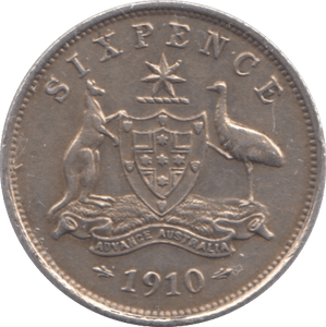1910 SILVER SIXPENCE AUSTRALIA - SILVER WORLD COINS - Cambridgeshire Coins