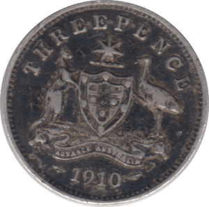1910 SILVER THREEPENCE AUSTRALIA - SILVER WORLD COINS - Cambridgeshire Coins