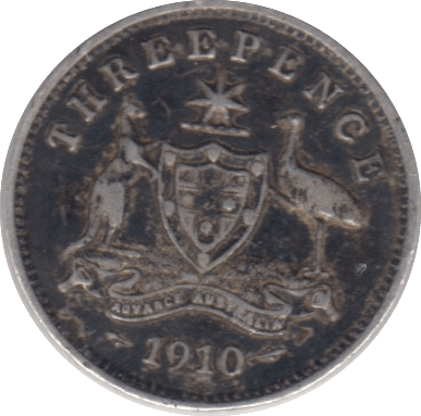1910 SILVER THREEPENCE AUSTRALIA - SILVER WORLD COINS - Cambridgeshire Coins