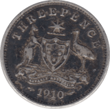 1910 SILVER THREEPENCE AUSTRALIA - SILVER WORLD COINS - Cambridgeshire Coins