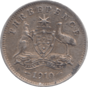 1910 SILVER THREEPENCE AUSTRALIA - WORLD SILVER COINS - Cambridgeshire Coins