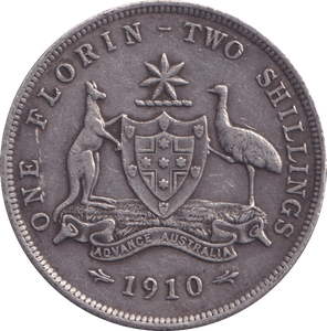 1910 SILVER TWO SHILLING AUSTRALIA - SILVER WORLD COINS - Cambridgeshire Coins