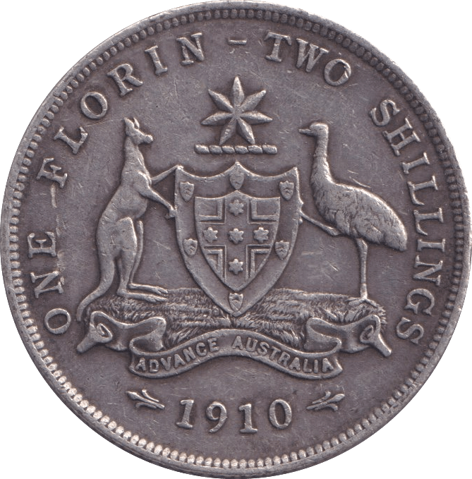 1910 SILVER TWO SHILLING AUSTRALIA - SILVER WORLD COINS - Cambridgeshire Coins