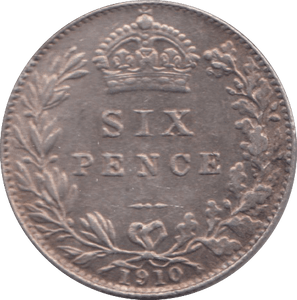 1910 SIXPENCE ( EF ) 8 - SIXPENCE - Cambridgeshire Coins