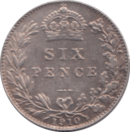1910 SIXPENCE ( EF ) 8 - SIXPENCE - Cambridgeshire Coins