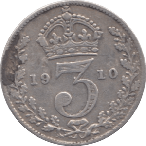 1910 THREEPENCE ( VF ) 1 - Threepence - Cambridgeshire Coins